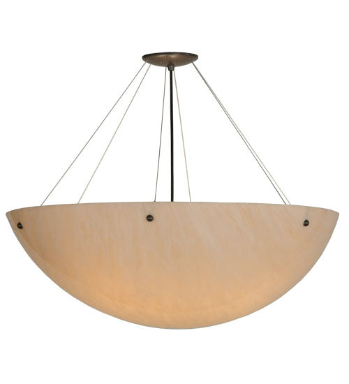 Meyda Lighting Cypola 30" 4-Light Timeless Bronze Inverted Pendant Light With Fleshtone Idalight Shade Glass