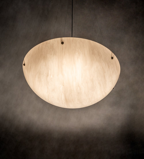 Meyda Lighting Cypola 30" 4-Light Timeless Bronze Inverted Pendant Light With Whitestone Idalight Shade