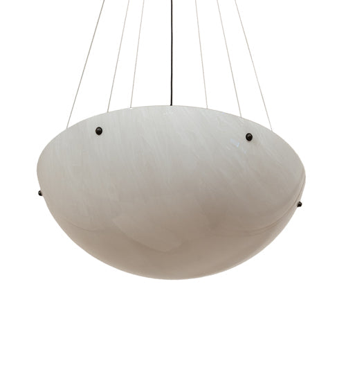 Meyda Lighting Cypola 30" 4-Light Timeless Bronze Inverted Pendant Light With Whitestone Idalight Shade