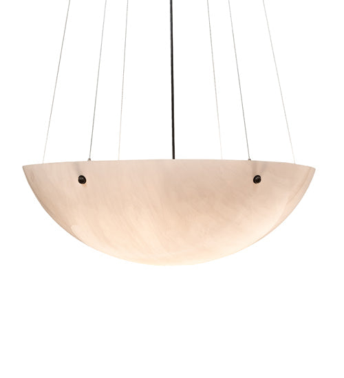 Meyda Lighting Cypola 30" 4-Light Timeless Bronze Inverted Pendant Light With Whitestone Idalight Shade
