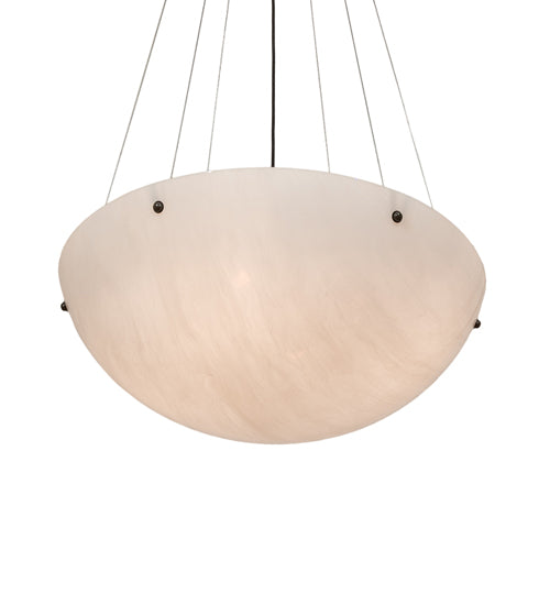Meyda Lighting Cypola 30" 4-Light Timeless Bronze Inverted Pendant Light With Whitestone Idalight Shade