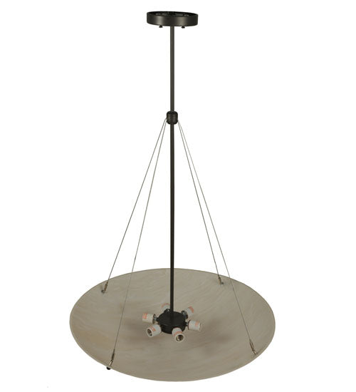 Meyda Lighting Cypola 30" 6-Light Timeless Bronze Alabaster Inverted Pendant Light With Fleshtone Idalight Shade