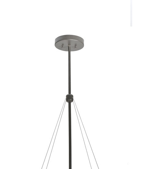 Meyda Lighting Cypola 30" 6-Light Timeless Bronze Alabaster Inverted Pendant Light With Fleshtone Idalight Shade