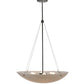 Meyda Lighting Cypola 30" 6-Light Timeless Bronze Alabaster Inverted Pendant Light With Fleshtone Idalight Shade