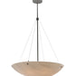 Meyda Lighting Cypola 30" 6-Light Timeless Bronze Alabaster Inverted Pendant Light With Fleshtone Idalight Shade