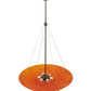Meyda Lighting Cypola 30" 6-Light Timeless Bronze Sterling Flame Inverted Pendant Light With Rubyrock Idalight Shade