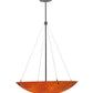 Meyda Lighting Cypola 30" 6-Light Timeless Bronze Sterling Flame Inverted Pendant Light With Rubyrock Idalight Shade