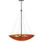 Meyda Lighting Cypola 30" 6-Light Timeless Bronze Sterling Flame Inverted Pendant Light With Rubyrock Idalight Shade