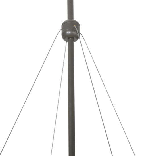 Meyda Lighting Cypola 30" 6-Light Timeless Bronze Sterling Flame Inverted Pendant Light With Rubyrock Idalight Shade