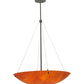 Meyda Lighting Cypola 30" 6-Light Timeless Bronze Sterling Flame Inverted Pendant Light With Rubyrock Idalight Shade