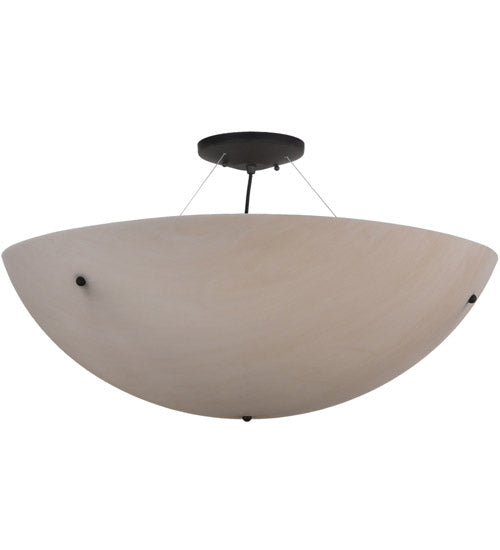 Meyda Lighting Cypola 32" 6-Light Oil Rubbed Bronze Inverted Pendant Light With Whitestone Idalight Shade