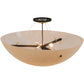 Meyda Lighting Cypola 32" 6-Light Oil Rubbed Bronze Inverted Pendant Light With Whitestone Idalight Shade