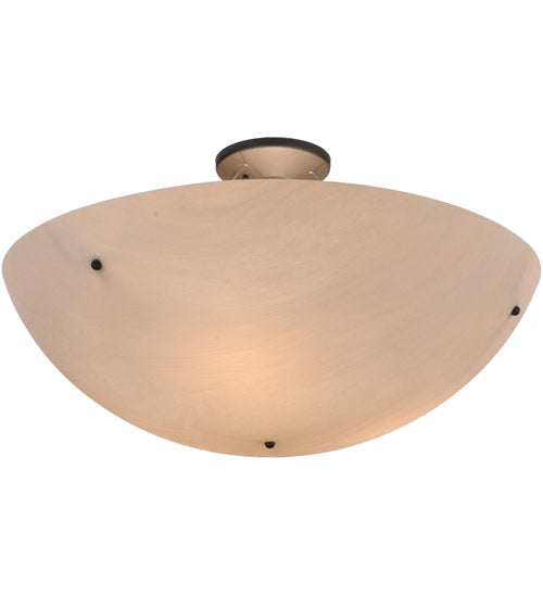 Meyda Lighting Cypola 32" 6-Light Oil Rubbed Bronze Inverted Pendant Light With Whitestone Idalight Shade