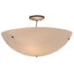 Meyda Lighting Cypola 32" 6-Light Oil Rubbed Bronze Inverted Pendant Light With Whitestone Idalight Shade