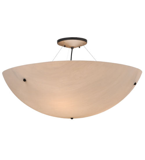 Meyda Lighting Cypola 32" 6-Light Oil Rubbed Bronze Inverted Pendant Light With Whitestone Idalight Shade