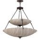 Meyda Lighting Cypola 36" 10-Light 2-Tier Timeless Bronze Inverted Pendant Light With Whitestone Idalight Shade Glass