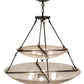 Meyda Lighting Cypola 36" 10-Light 2-Tier Timeless Bronze Inverted Pendant Light With Whitestone Idalight Shade Glass