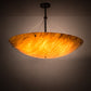 Meyda Lighting Cypola 36" 6-Light Mahogany Bronze Inverted Pendant Light With Ambra Siena Idalight Shade Glass