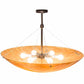 Meyda Lighting Cypola 36" 6-Light Mahogany Bronze Inverted Pendant Light With Ambra Siena Idalight Shade Glass