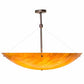 Meyda Lighting Cypola 36" 6-Light Mahogany Bronze Inverted Pendant Light With Ambra Siena Idalight Shade Glass