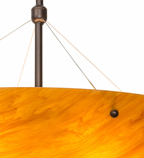 Meyda Lighting Cypola 36" 6-Light Mahogany Bronze Inverted Pendant Light With Ambra Siena Idalight Shade Glass