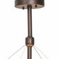 Meyda Lighting Cypola 36" 6-Light Mahogany Bronze Inverted Pendant Light With Ambra Siena Idalight Shade Glass