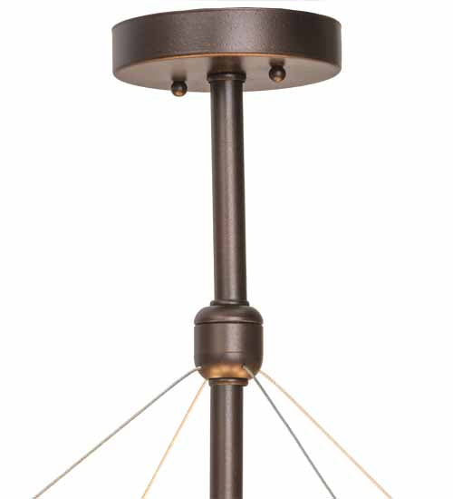 Meyda Lighting Cypola 36" 6-Light Mahogany Bronze Inverted Pendant Light With Ambra Siena Idalight Shade Glass