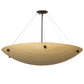 Meyda Lighting Cypola 36" 6-Light Oil Rubbed Bronze Inverted Pendant Light With Beige Tawnrock Idalight Shade Glass