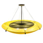 Meyda Lighting Cypola 36" 6-Light Oil Rubbed Bronze Inverted Pendant Light With Beige Tawnrock Idalight Shade Glass