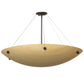 Meyda Lighting Cypola 36" 6-Light Oil Rubbed Bronze Inverted Pendant Light With Beige Tawnyrock Acrylic Shade