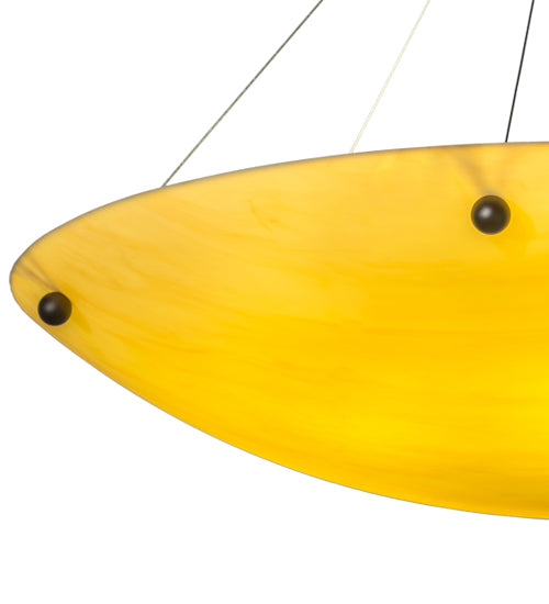 Meyda Lighting Cypola 36" 6-Light Oil Rubbed Bronze Inverted Pendant Light With Beige Tawnyrock Acrylic Shade
