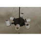 Meyda Lighting Cypola 36" 6-Light Oil Rubbed Bronze Inverted Pendant Light With Whitestone Idalight Shade Glass