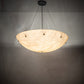 Meyda Lighting Cypola 36" 6-Light Solar Black Inverted Pendant Light With Beige Alabaster Idalight Shade
