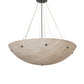 Meyda Lighting Cypola 36" 6-Light Solar Black Inverted Pendant Light With Beige Alabaster Idalight Shade