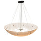 Meyda Lighting Cypola 36" 6-Light Solar Black Inverted Pendant Light With Beige Alabaster Idalight Shade