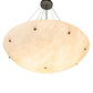 Meyda Lighting Cypola 36" 6-Light Solar Black Inverted Pendant Light With Beige Alabaster Idalight Shade