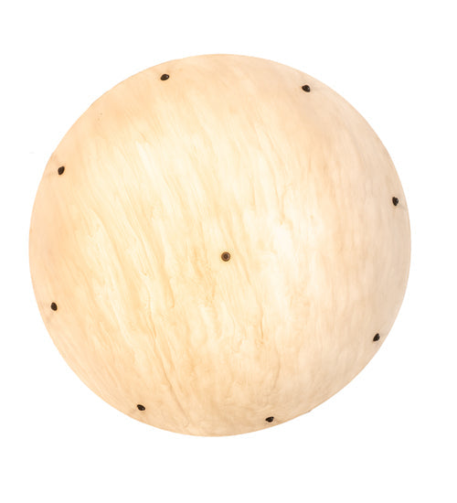 Meyda Lighting Cypola 36" 6-Light Solar Black Inverted Pendant Light With Beige Alabaster Idalight Shade