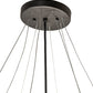 Meyda Lighting Cypola 36" 6-Light Solar Black Inverted Pendant Light With Beige Alabaster Idalight Shade