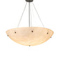 Meyda Lighting Cypola 36" 6-Light Solar Black Inverted Pendant Light With Beige Alabaster Idalight Shade