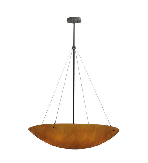 Meyda Lighting Cypola 36" 6-Light Timeless Bronze Inverted Pendant Light With Ambra Siena Idalight Shade