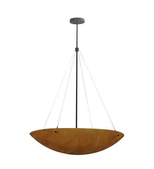 Meyda Lighting Cypola 36" 6-Light Timeless Bronze Inverted Pendant Light With Ambra Siena Idalight Shade
