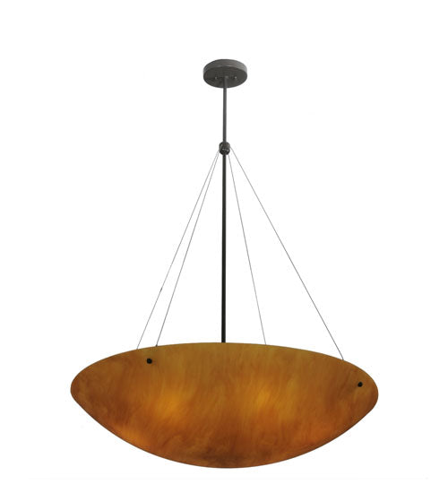 Meyda Lighting Cypola 36" 6-Light Timeless Bronze Inverted Pendant Light With Ambra Siena Idalight Shade