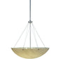 Meyda Lighting Cypola 36" 8-Light Brushed Nickel Alabaster Inverted Pendant Light With Beige Fleshtone Idalight Shade