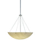 Meyda Lighting Cypola 36" 8-Light Brushed Nickel Alabaster Inverted Pendant Light With Beige Fleshtone Idalight Shade