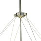 Meyda Lighting Cypola 36" 8-Light Brushed Nickel Alabaster Inverted Pendant Light With Beige Fleshtone Idalight Shade