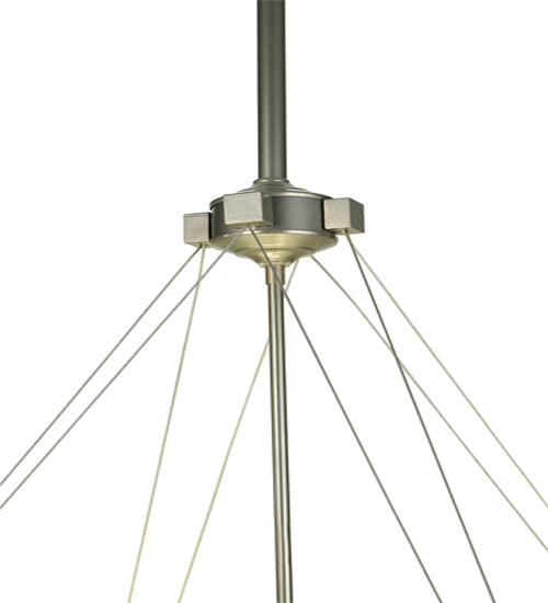 Meyda Lighting Cypola 36" 8-Light Brushed Nickel Alabaster Inverted Pendant Light With Beige Fleshtone Idalight Shade