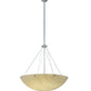 Meyda Lighting Cypola 36" 8-Light Brushed Nickel Alabaster Inverted Pendant Light With Beige Fleshtone Idalight Shade