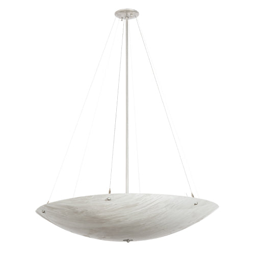Meyda Lighting Cypola 36" 8-Light Nickel Inverted Pendant Light With Whitestone Idalight Shade