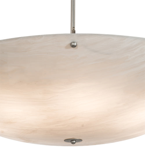 Meyda Lighting Cypola 36" 8-Light Nickel Inverted Pendant Light With Whitestone Idalight Shade Glass