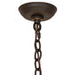 Meyda Lighting Cypola 43" 8-Light Oil Rubbed Bronze Inverted Pendant Light With Beige Fleshtone Idalight Shade